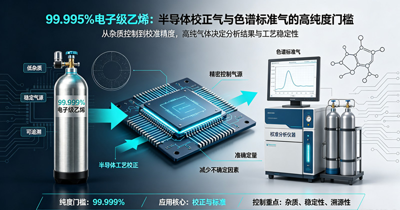 99.999%电子级乙烯:半导体校正气与色谱标准气的高纯度门槛 99.999%电子级乙烯:半导体校正气与色谱标准气的高纯度门槛