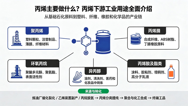 丙烯主要做什么？丙烯下游工业用途全面介绍