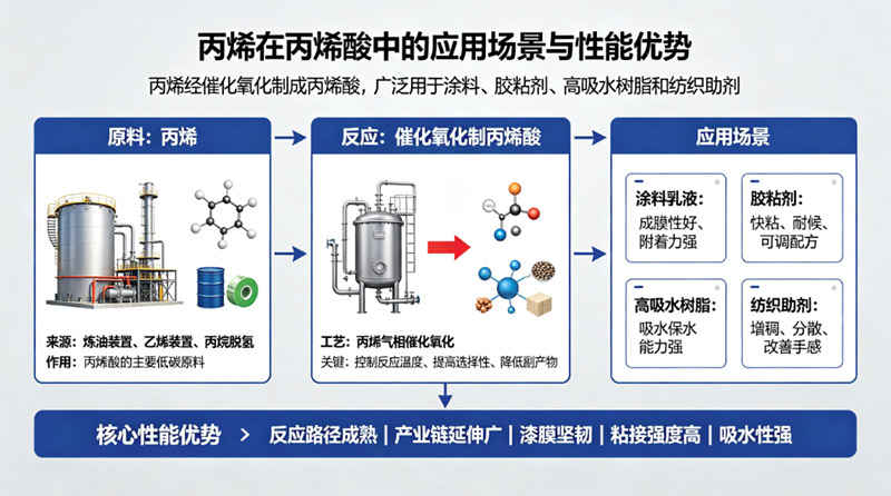 丙烯在丙烯酸中的应用场景与性能优势