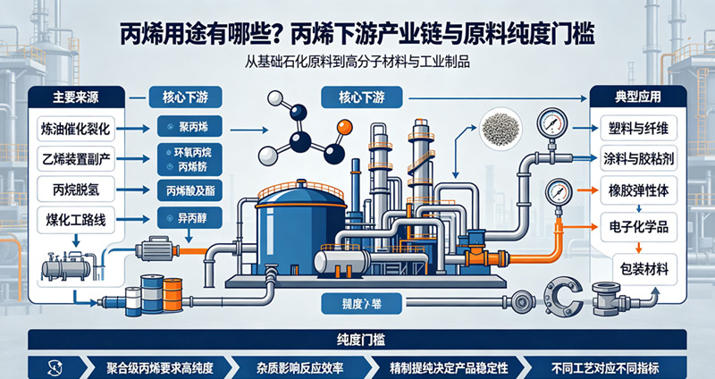 丙烯用途有哪些？丙烯下游产业链与原料纯度门槛